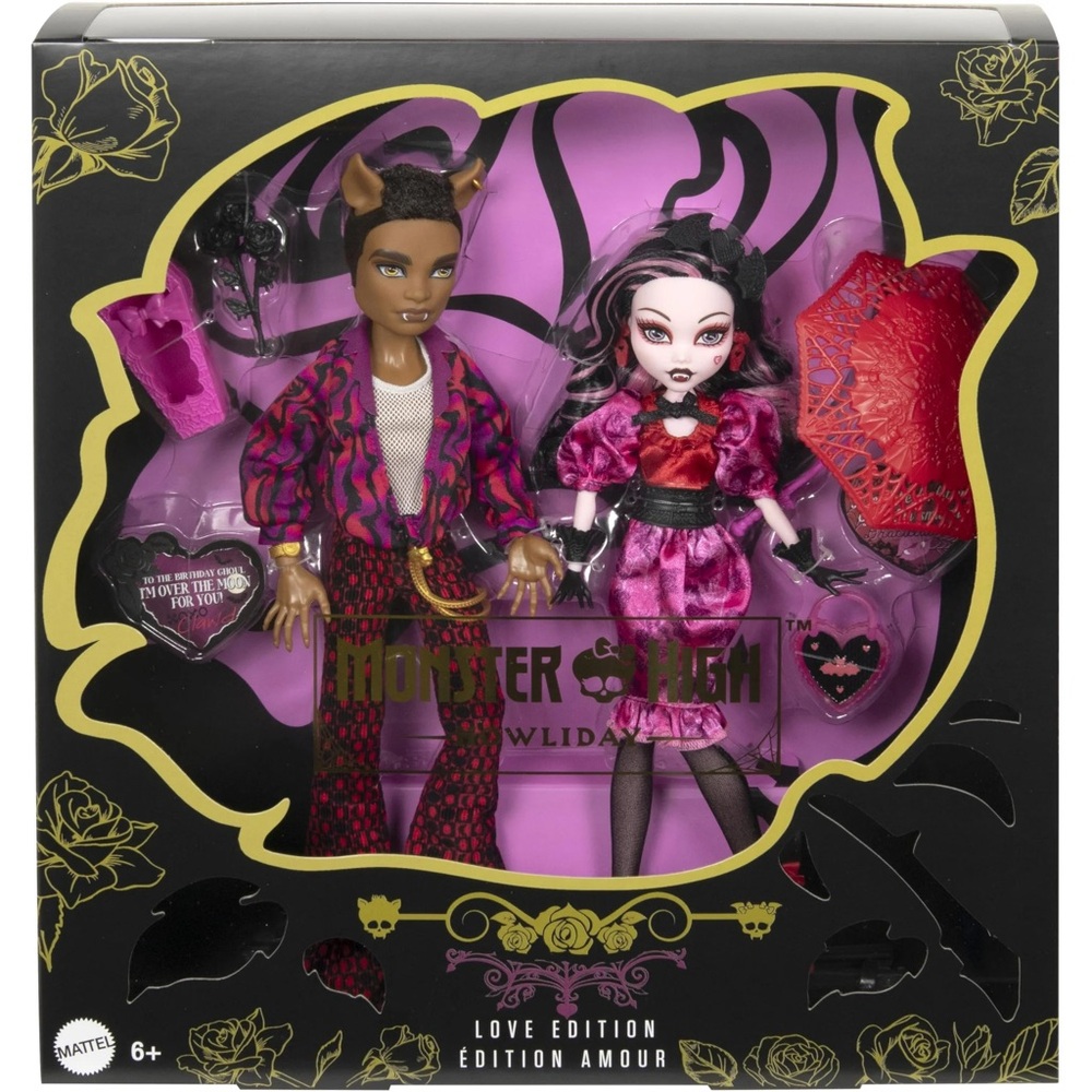 Mattel Monster High Draculaura & Clawd Wolf 2024 Howliday Love Edition